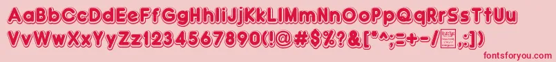 DoubleBubbleShadow Font – Red Fonts on Pink Background