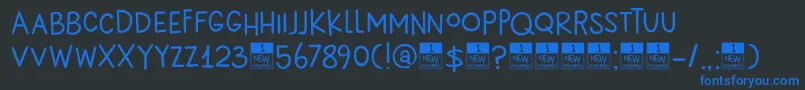 DkNewBeginnings Font – Blue Fonts on Black Background