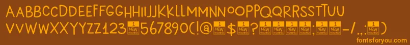 DkNewBeginnings Font – Orange Fonts on Brown Background