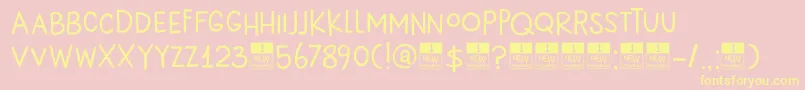 DkNewBeginnings Font – Yellow Fonts on Pink Background