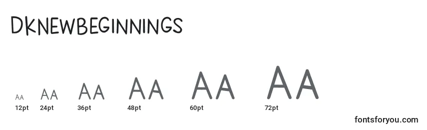 DkNewBeginnings font sizes