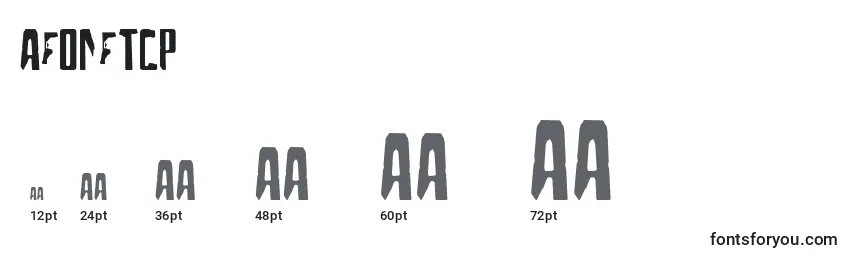 Размеры шрифта Afonftcp