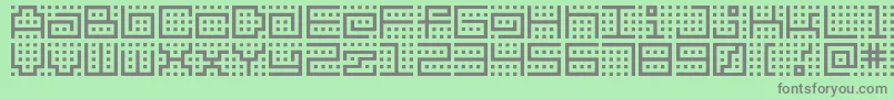フォントBmKitchenA10 – 緑の背景に灰色の文字