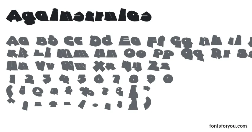 Fuente Againstrules - alfabeto, números, caracteres especiales