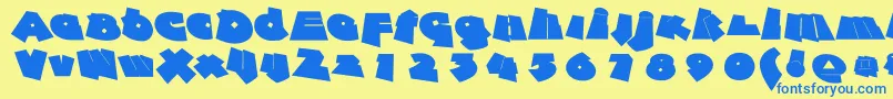 Againstrules Font – Blue Fonts on Yellow Background