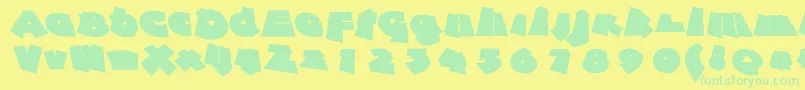 Againstrules Font – Green Fonts on Yellow Background