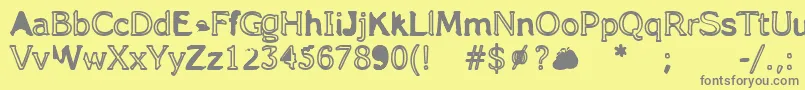 More about HappyDog Font HappyDog Font – Gray Fonts on Yellow Background