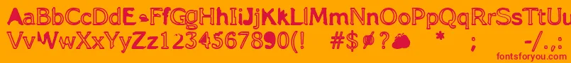 HappyDog Font – Red Fonts on Orange Background