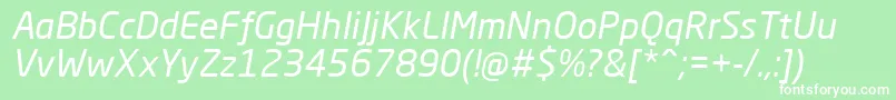 フォントNeoSansProItalic – 緑の背景に白い文字