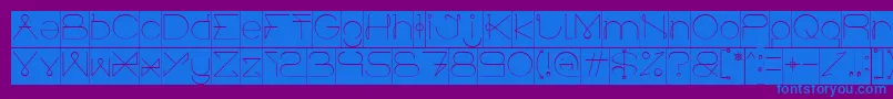 ElectricCityInverse Font – Blue Fonts on Purple Background