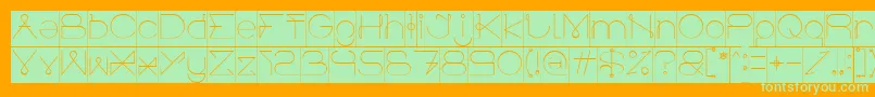ElectricCityInverse Font – Green Fonts on Orange Background
