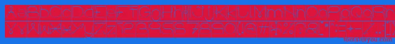 Czcionka ElectricCityInverse – czerwone czcionki na niebieskim tle