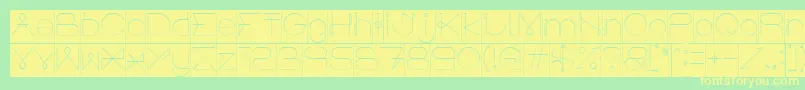 ElectricCityInverse-fontti – keltaiset fontit vihreällä taustalla