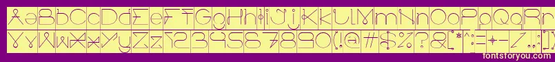 ElectricCityInverse-fontti – keltaiset fontit violetilla taustalla