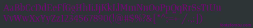 Шрифт TangerserifnarrowBook – фиолетовые шрифты на чёрном фоне