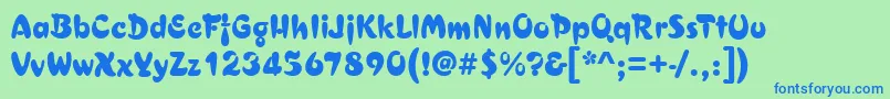 Шрифт CuracaoRegular – синие шрифты на зелёном фоне