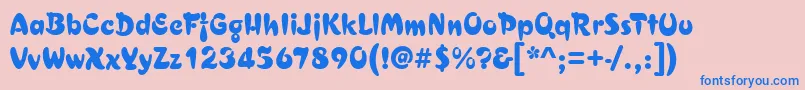 CuracaoRegular-Schriftart – Blaue Schriften auf rosa Hintergrund