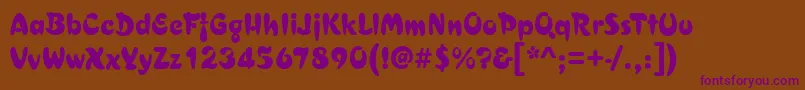 CuracaoRegular-Schriftart – Violette Schriften auf braunem Hintergrund