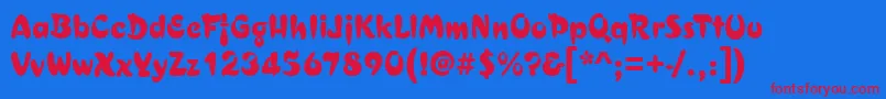 CuracaoRegular Font – Red Fonts on Blue Background