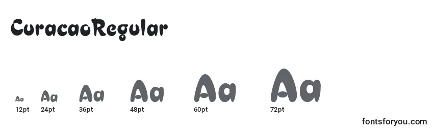 CuracaoRegular Font Sizes