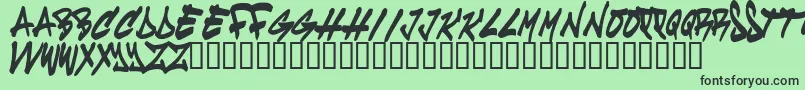 フォントCruze – 緑の背景に黒い文字