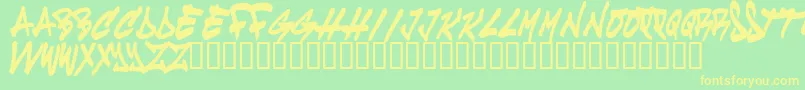Cruze-fontti – keltaiset fontit vihreällä taustalla