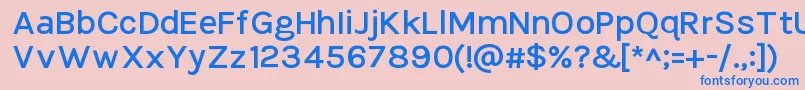 Fonte TikusputihSemibold – fontes azuis em um fundo rosa