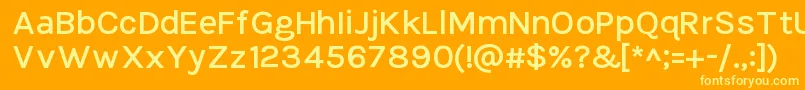 Fonte TikusputihSemibold – fontes amarelas em um fundo laranja