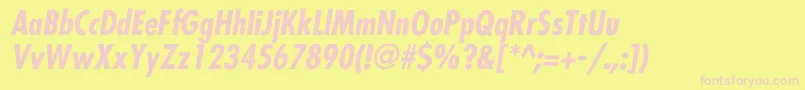 FairmontCondBldItal Font – Pink Fonts on Yellow Background