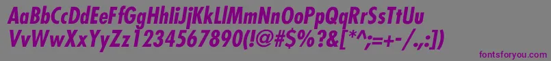 Шрифт FairmontCondBldItal – фиолетовые шрифты на сером фоне