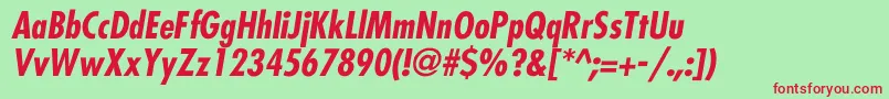 FairmontCondBldItal Font – Red Fonts on Green Background