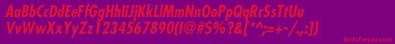 FairmontCondBldItal Font – Red Fonts on Purple Background