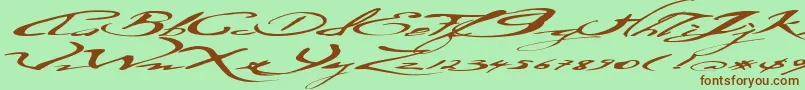 Шрифт Ersatzquality – коричневые шрифты на зелёном фоне