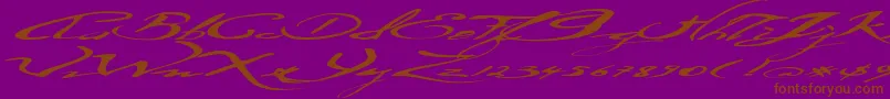 Ersatzquality-fontti – ruskeat fontit violetilla taustalla