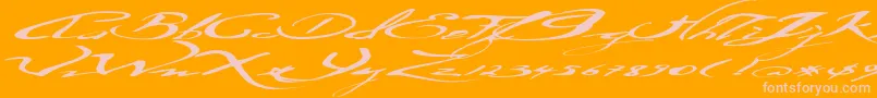 Ersatzquality-Schriftart – Rosa Schriften auf orangefarbenem Hintergrund