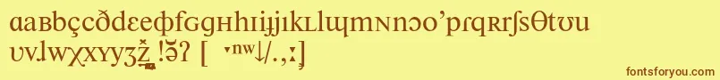 Newtonphoneticc Font – Brown Fonts on Yellow Background