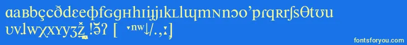 Newtonphoneticc Font – Yellow Fonts on Blue Background