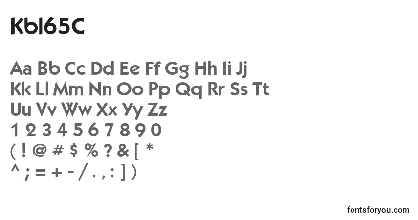 A fonte Kbl65C – alfabeto, números, caracteres especiais