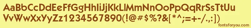 Kbl65C Font – Brown Fonts on Yellow Background