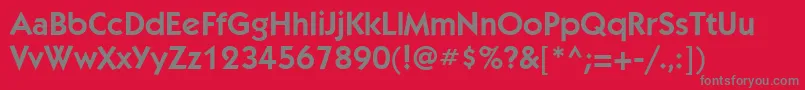 フォントKbl65C – 赤い背景に灰色の文字