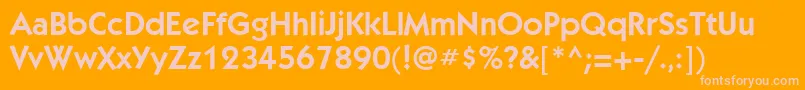 フォントKbl65C – オレンジの背景にピンクのフォント