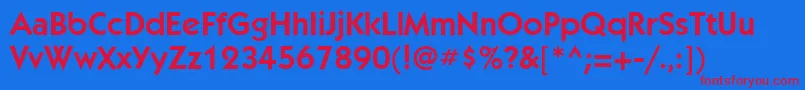 Kbl65C Font – Red Fonts on Blue Background