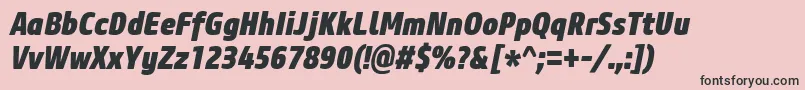 CoreSansM87CnHeavyItalic Font – Black Fonts on Pink Background