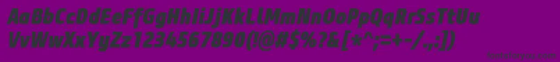 CoreSansM87CnHeavyItalic Font – Black Fonts on Purple Background