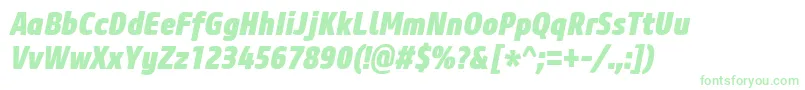 CoreSansM87CnHeavyItalic Font – Green Fonts on White Background