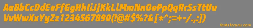 CoreSansM87CnHeavyItalic Font – Orange Fonts on Gray Background