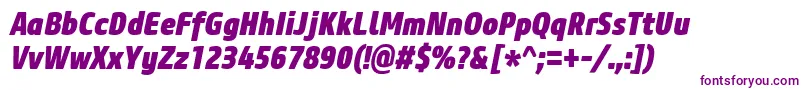 CoreSansM87CnHeavyItalic Font – Purple Fonts on White Background