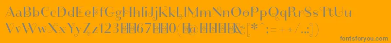 Friandiseswashdemo-Schriftart – Graue Schriften auf orangefarbenem Hintergrund