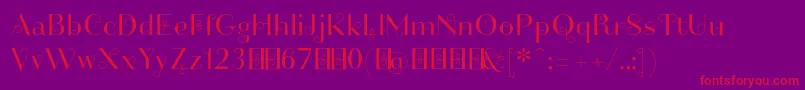 Friandiseswashdemo-Schriftart – Rote Schriften auf violettem Hintergrund