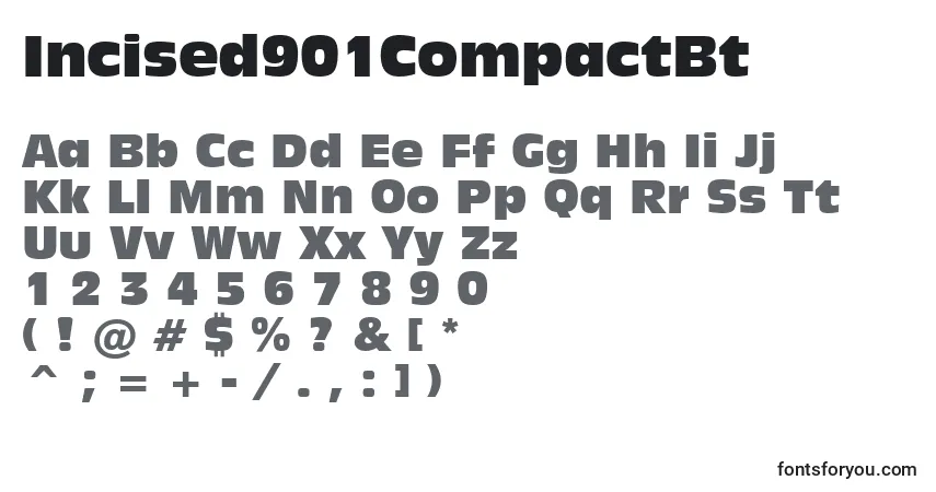 A fonte Incised901CompactBt – alfabeto, números, caracteres especiais